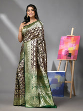 Sangria Silk Banarasi Saree With Zari Woven Floral And Paisley Designs-MA52BSL441050024